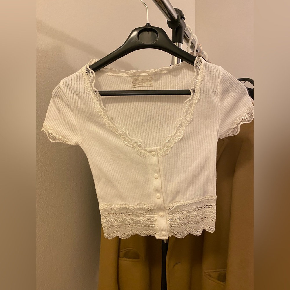 Laced white crop top
